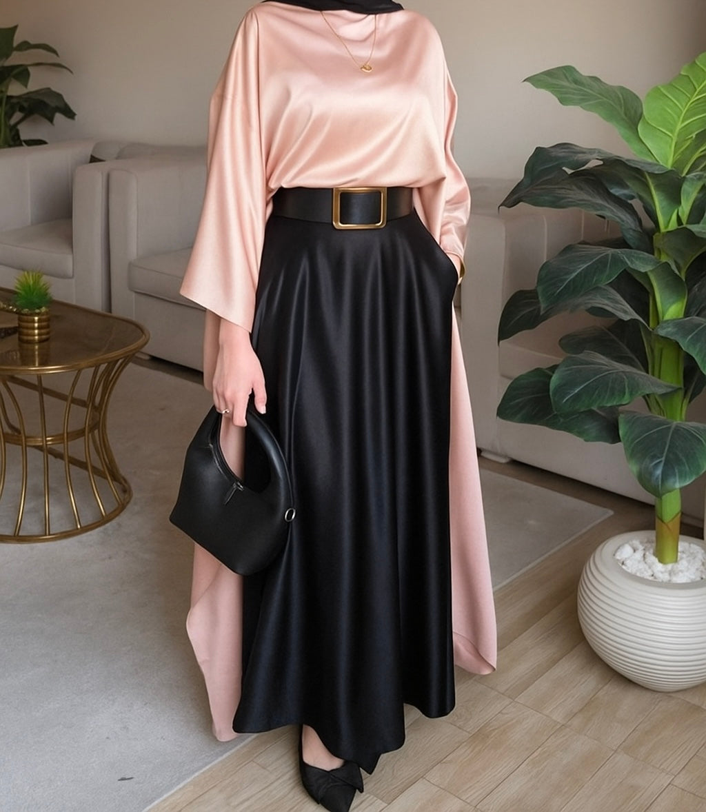 Black Satin Skirt – Made in Shahin